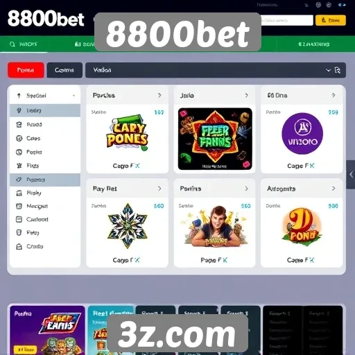 Interface do usuário do site 8800bet